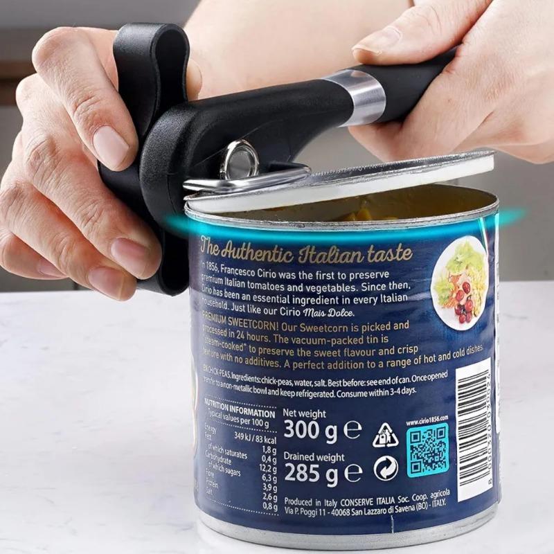 Manual Safety Can Opener Stainless Steel Can Knife Household Single Handle Side Multifunctional Can Opener Cutting Can Opener
