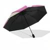 1pc pink phone Automatic Folding Umbrella - Compact 8-Rib Design, Durable Plastic & Iron1361L