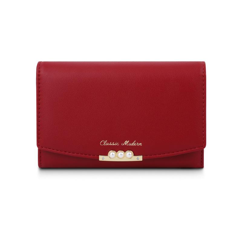 Tailian Pearl Wallet: Multi-Card Slot PU Leather Ladies' Wallet