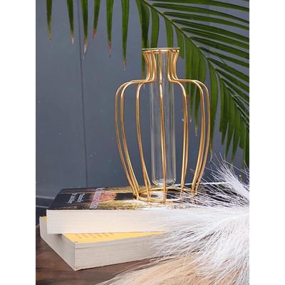 1 Stück Metallvase für Heimdeko, Wohnzimmer, Schlafzimmer, Büro, Tischdekoration | Vermehrungsstation mit Metallrahmen,