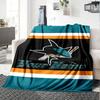 Name Custom San Jose Sharks Print Flannel Blanket High Quality Warm Comfortable Cover for All Seasons Perfect for Gifts Home Decor
