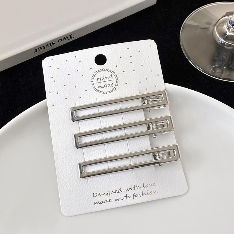 

3Pcs Korean Style Simple Hairpins Metal Duckbill Clip Barrettes Side Clip Bangs Clip For Women Trendy Hair Accessories
