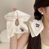 1PCs New Style Heavy Hand Made Milk Blue Check Love Lace Four Layer Large Bowel Hair Circle Sweet Ballet Ball Rope