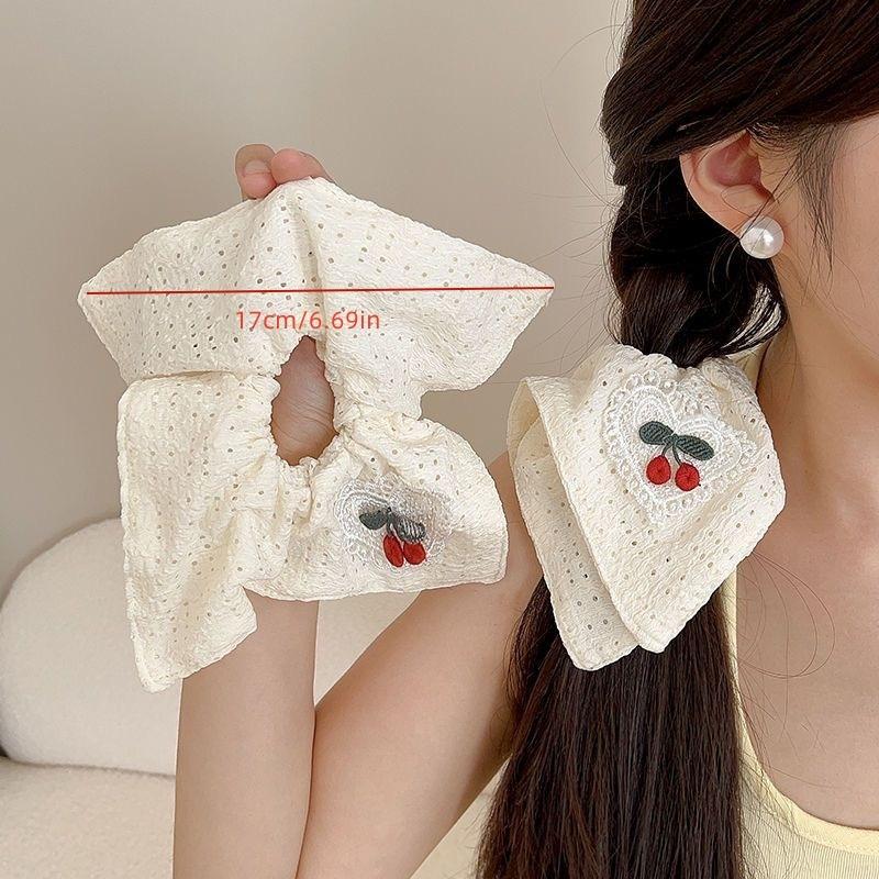 1PCs New Style Heavy Hand Made Milk Blue Check Love Lace Four Layer Large Bowel Hair Circle Sweet Ballet Ball Rope