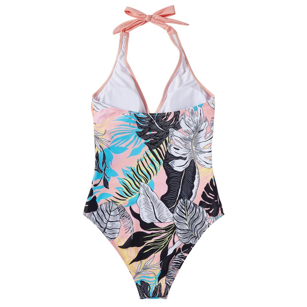 Sexy V-Neck One Piece Swimsuit For Women Plus Size Swimwear Female XL Size Bathing Suits Summer Beachwear 2026 New