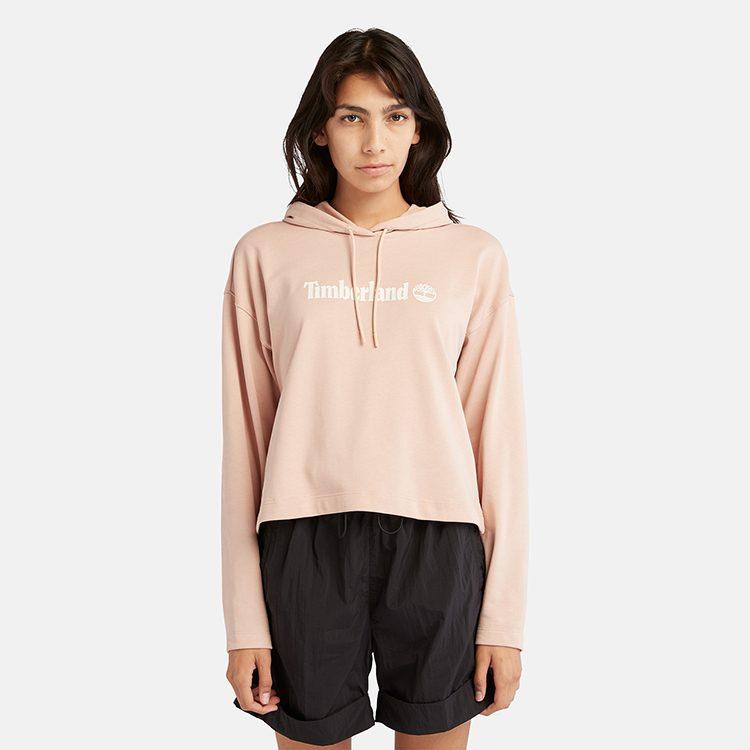 Timberland Sweatshirts Women's Light Pink Hooded Moderate Other A6AZ2-662
