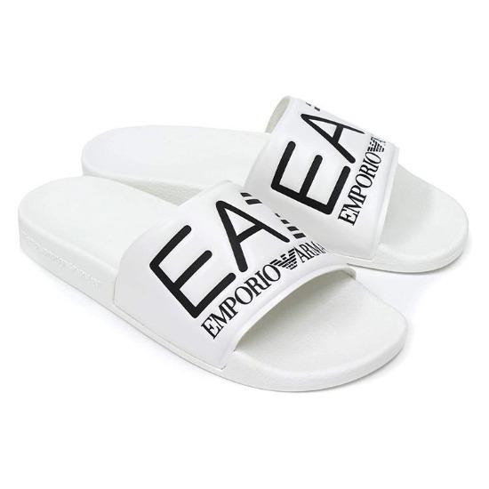 Emporio Armani Sandali a ciabatta a punta aperta senza chiusura anti-odore Calzature unisex Bianco XCP001-XCC22-00001