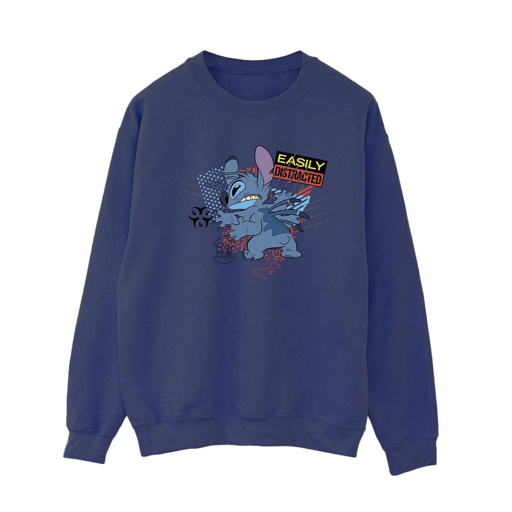 Disney Womens/Ladies Lilo And Stitch Easily Distracted Sweatshirt