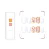 24pcs Short Square Press On Nail White Flower Designs Gold Foil False Nail Stick On False Nail For Women And Girls
