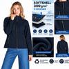 Veste Softshell Femme Bleu Marine 300 g/m² – Coupe-Vent et Résistante à la Pluie - Taille : M - Bleu