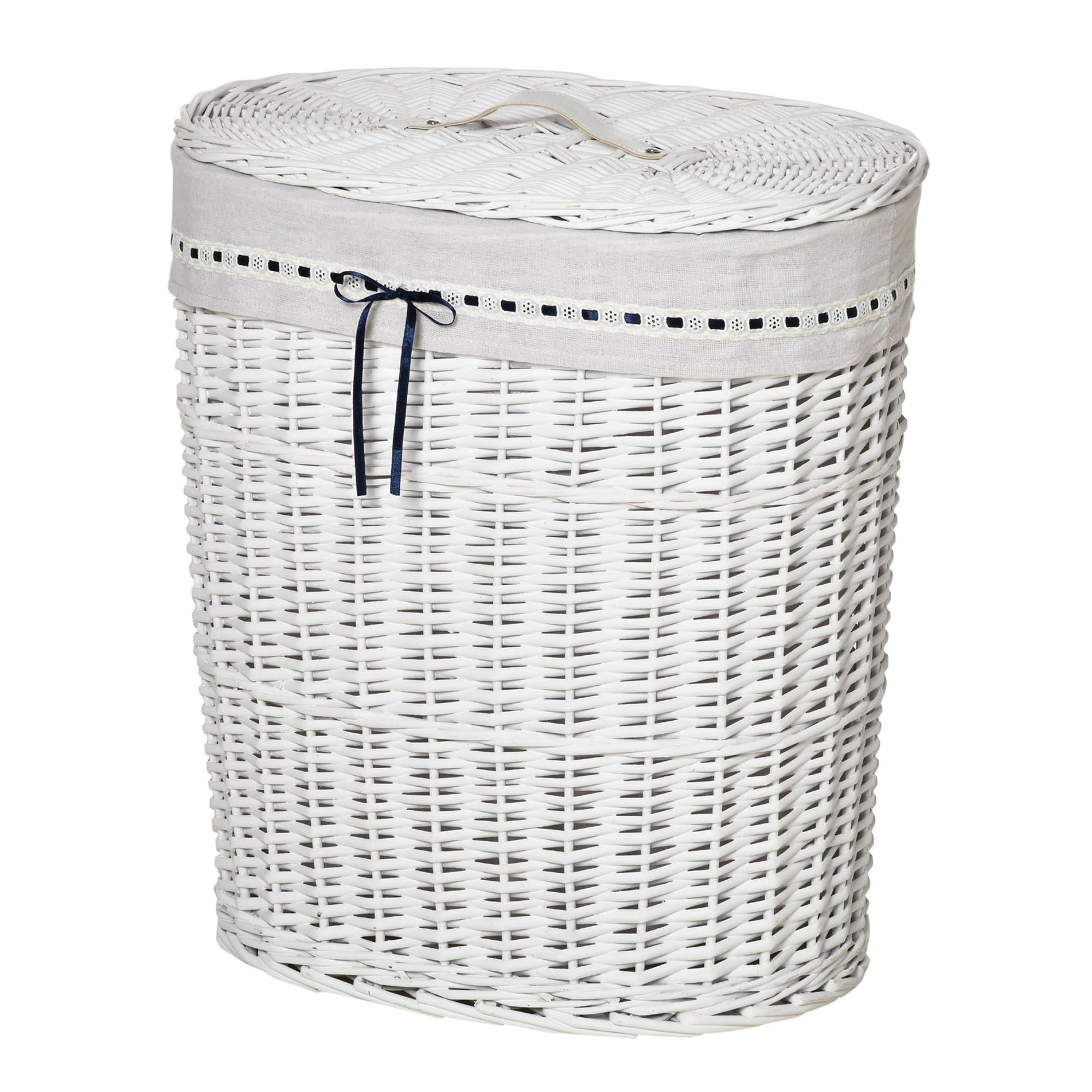 Wicker Laundry Basket With Lid And