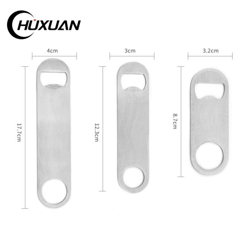 3 Size Durable Beer Bottle Opener Stainless Steel Flat Speed Bottle Cap Opener Remover Bar Blade Kitchen Tool Beer Party Supplie