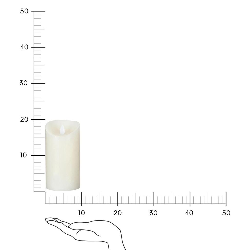 LED CANDLE 20cm Cream BATTERY-POWERED Energy-saving