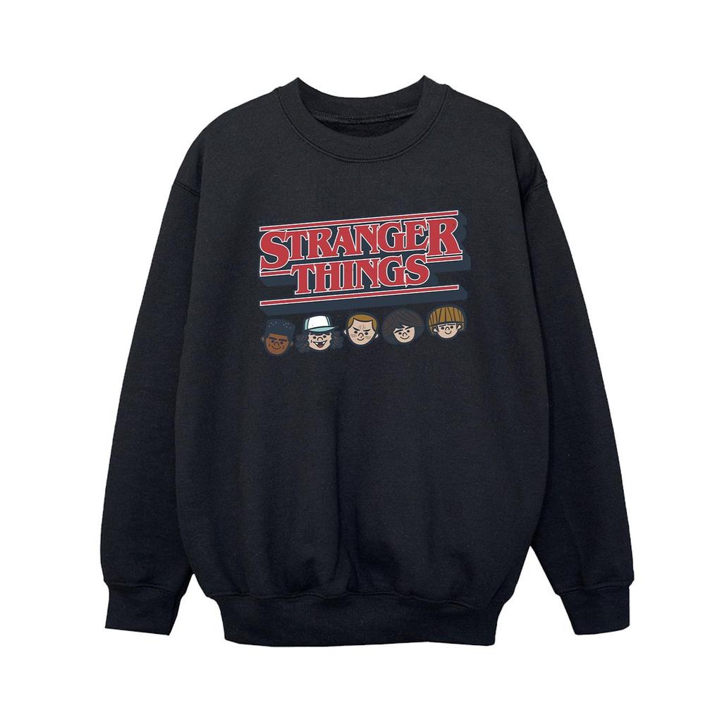 Netflix Boys Stranger Things Caricature Logo Sweatshirt