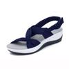 Summer Wedge Heel Bohemian Velcro Fish Mouth Muffin Cross Kink Women's Sandals