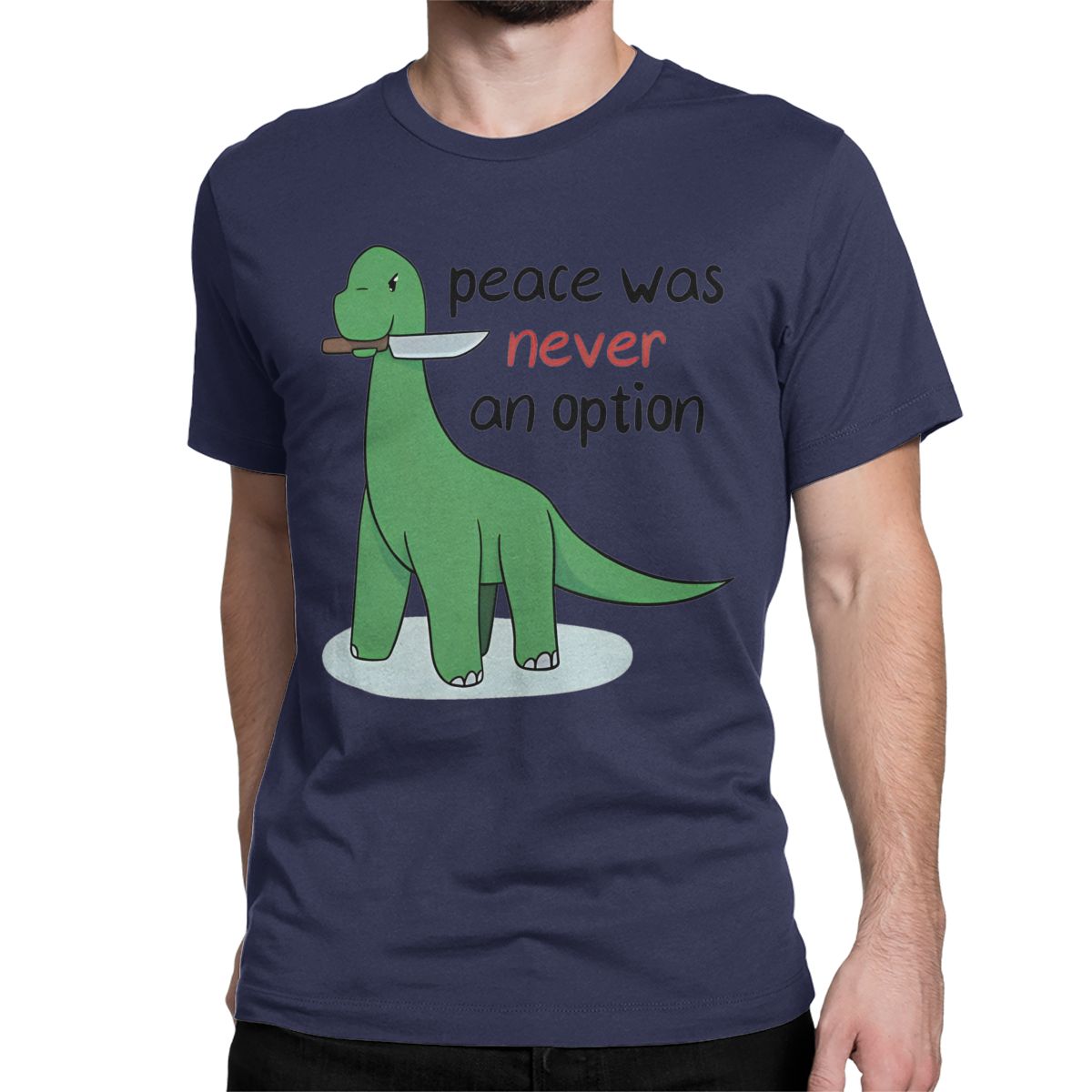 

Brontosaurus Peace Was Never An Option T Shirt Men Women Cotton Fun T-Shirt Cartoon Dinosaur Tees Short Sleeve Clothes Gift Idea 4XL