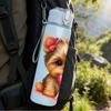 1PC Yorkshire Dog Holding Heart Print 750ml Color Plastic Sports Water Bottle Leakproof Flip Straw Lid Suitable for Sports Office Home Use