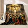 1PC Jesus crucifixion scene Print Blanket Warm Soft Fluffy Kids and Adult Sofa Bed Throw Blanket Outdoor Travel Camping RV