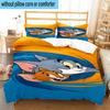 3PCS Cat and Mouse 3pcs Bedding,Including 3PCS Duvet Cover And 2pcs Pillowcases Perfect for Christmas,Ideal for Bedroom, Dormitory