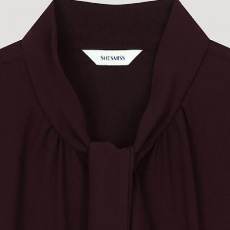  She S miSS  Shirring Tie Neck blouSe Swwblo42010 Wi