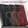 Luxury PU Leather Case For Samsung Galaxy S25 S24 Ultra Plus S25 FE S24 FE Magsafe Magnetic Lens Protection Shockproof Cover