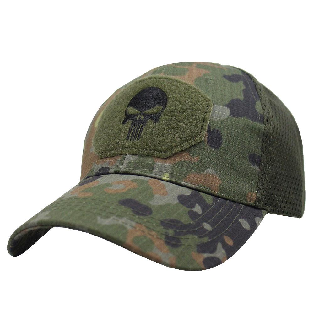 Taktische Camouflage-Baseballkappe für Spezialeinheiten mit Netz und Klettverschluss