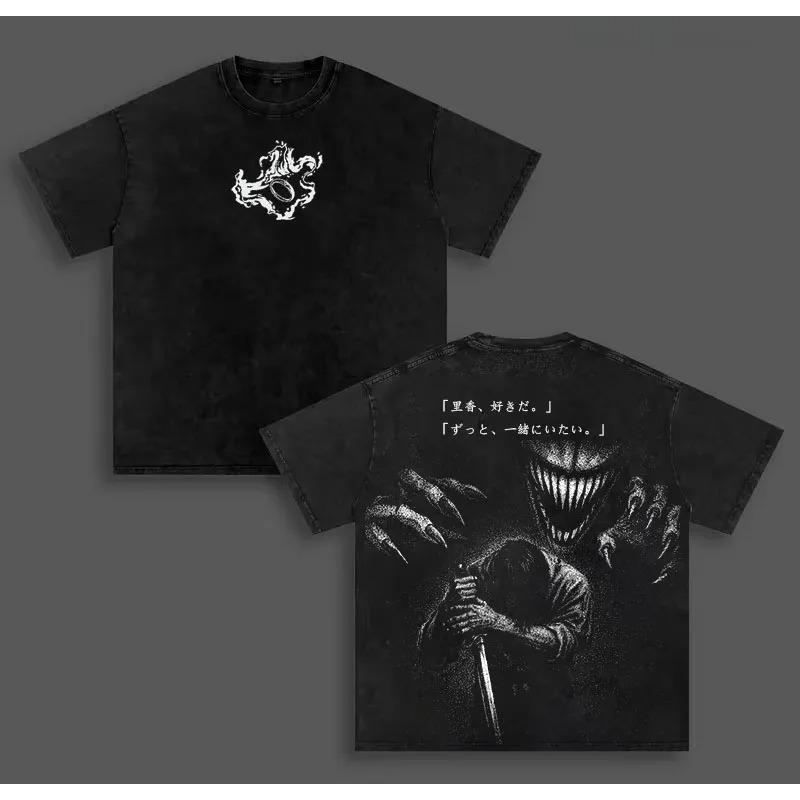 

Футболка Okkotsu Yuta Jujutsu Kaisen Аниме Стирка Оверсайз Футболка Летняя Повседневная Короткий Рукав Хлопок Футболки Мужская Одежда S