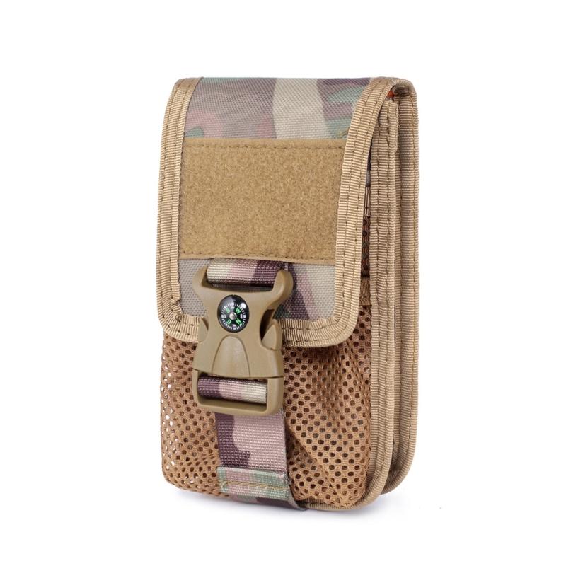 Molle Tactical Double-Layer-Telefon-Beutel-Kartenhalter-Geldbörse Outdoor Camping Jagdzubehör EDC-Werkzeug-Hüfttasche