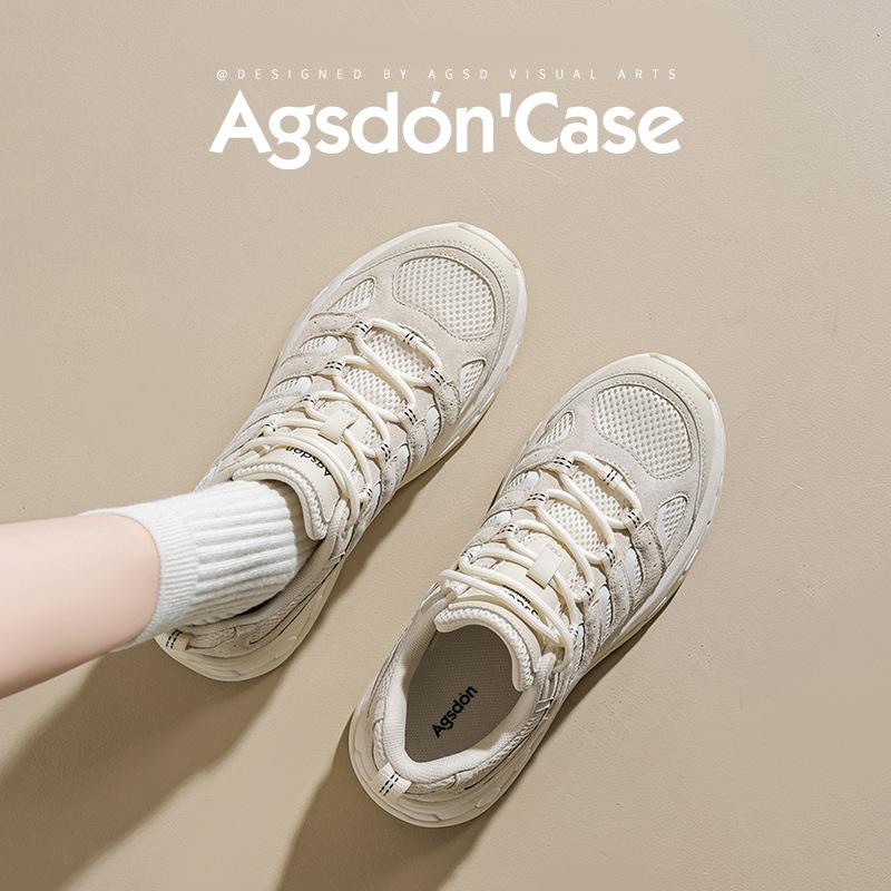 Augustine dad shoes women's 2025 summer new lightweight platform white sports shoes casual mountaineering running shoes