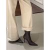 High Heel Short Boots Women's Korean Versatile Small Ankle Boots Skinny Boots French Black Pointed Boots