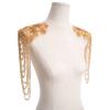 White Gold Color Shoulder Decoration Beaded Sequins Tassel Chain Wedding Dress Decoration Lace Handmade Gold Embroidery