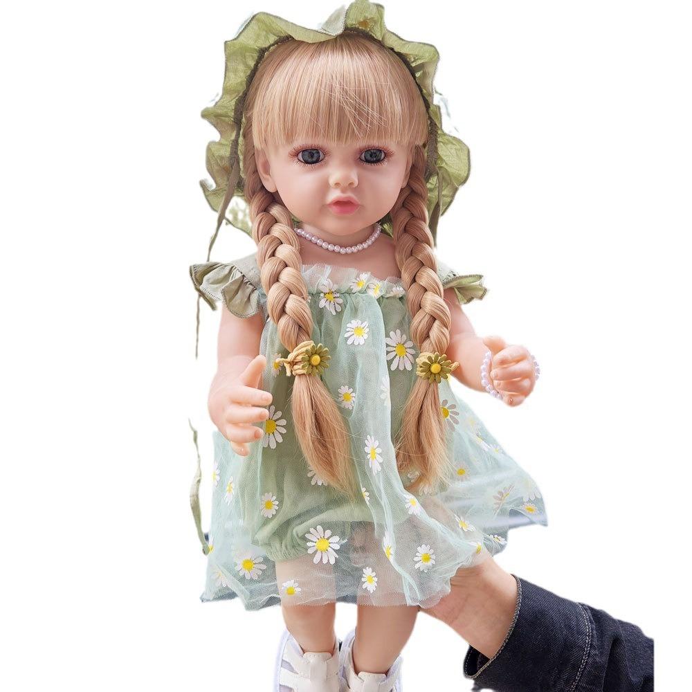55 CM Soft Silicone Reborn Baby Bath Doll Toy 22 Inch Realistic Princess Toddler Beautiful Bebe Girl a birthday present