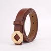 New Genuine Leather Women's Belt Texture Versatile Casual Women's Pure Cowhide Letters Belt Wide Belt