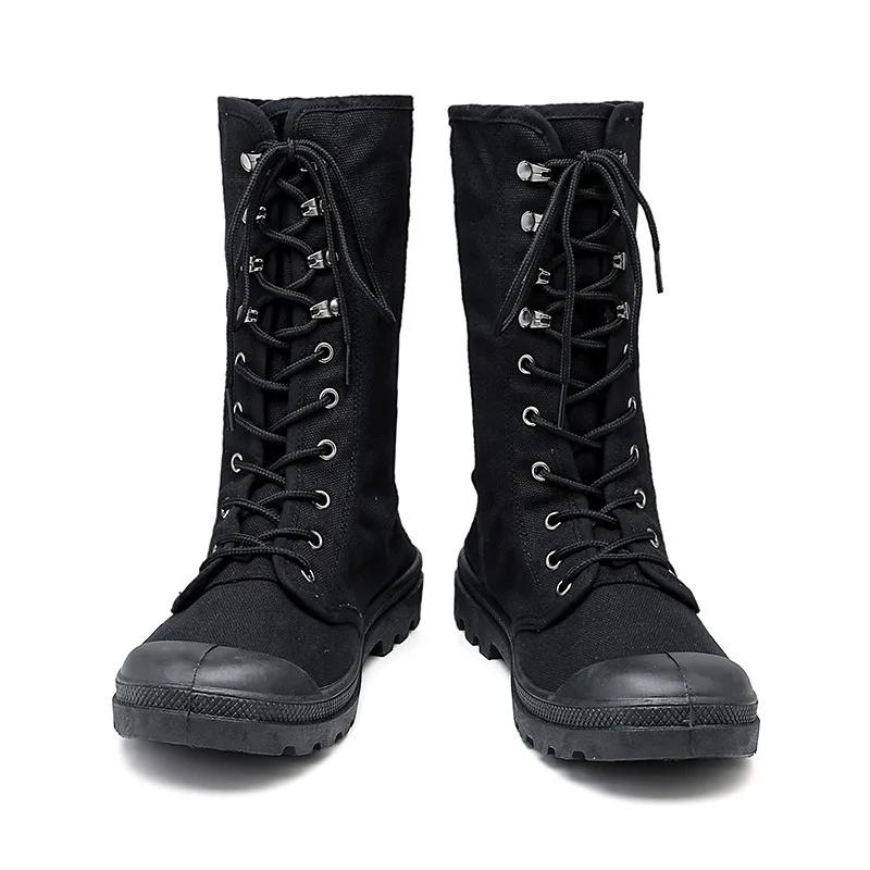 FashionMen Boots Outdoor Fashion Canvas High Top Shoes Men's Casual Shoes Man Male Ankle Boots Black High Top Boots for Men