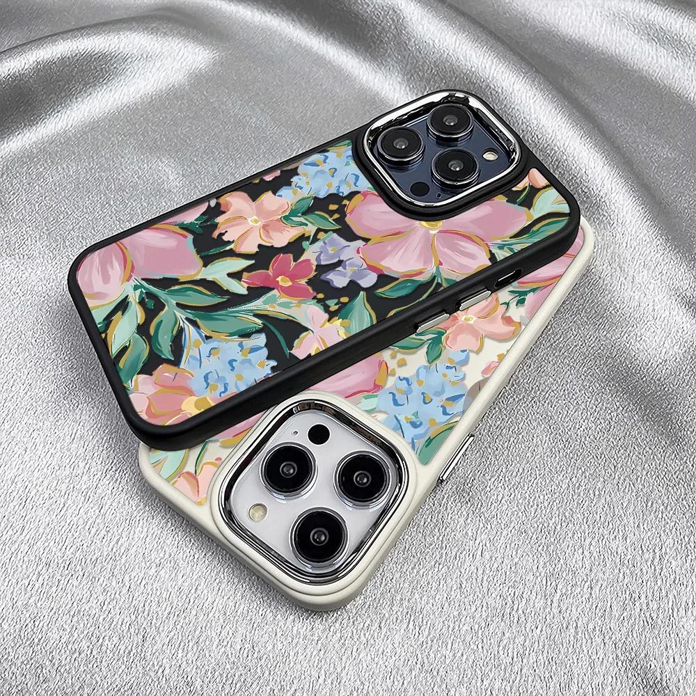INS Fashion Advanced Flowers For iPhone 16 15 14 11 12 13 ProMax XS XR 8 7 Plus Case Cover 16 Pro Max Case