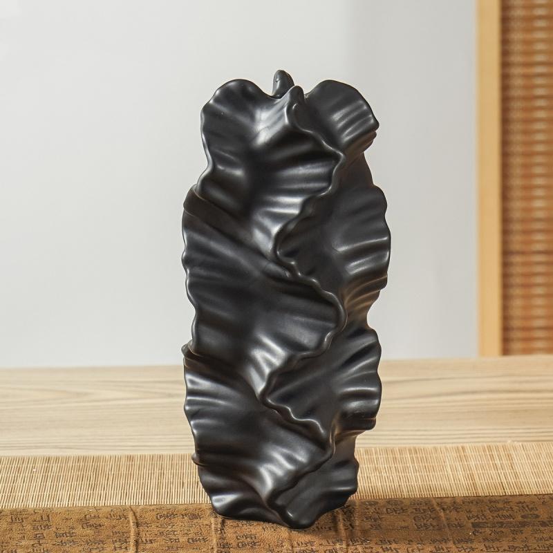 Ceramic Vase Irregular Wrinkles and Patterns Flower Vase Ceramic Handicrafts Flower Arrangement Accessories Home Decoration