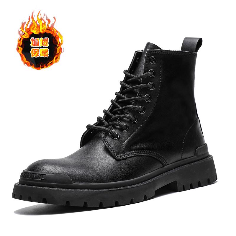 

WAERTA Trend Мужские ботинки Черные хлопковые ботинки для активного отдыха Модные высокие оптовые ботинки Мужские повседневные кожаные уличные ботинки в стиле ботильоны 45