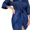 Women's Summer Tie Tassel Short Cardigan Bathrobe Nightgown Sleepwear