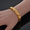 Newest 316L Stainless Steel Bracelet Men  Wristband 8mm Gold Color Male Hand Chain Link Bracelet Hip Hop Jewelry