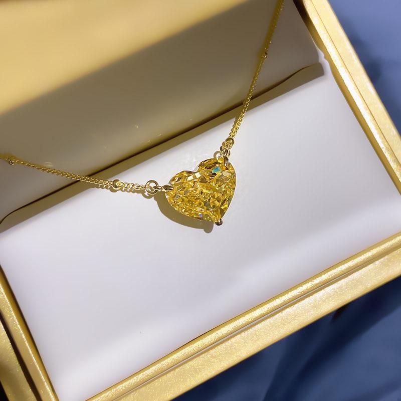 Mori Style Temperamental Heart Pendant Gold-Plated S925 Sterling Silver Necklace for Women