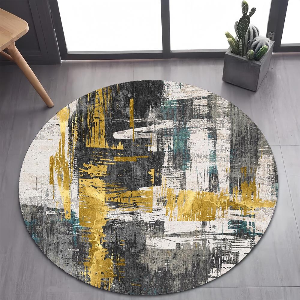 26 Style New Bohemian Abstract Modern Art Geometry Art Round Carpet Rug for Bedroom Living Room Decoration,pet Decor Floor Mat