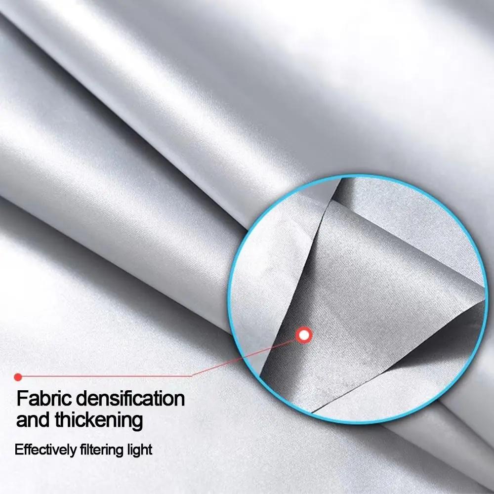 New With Hooks Blackout Curtains Thickened Rectangle Thermal Insulation Curtain Silver Privacy Drapes Home Office