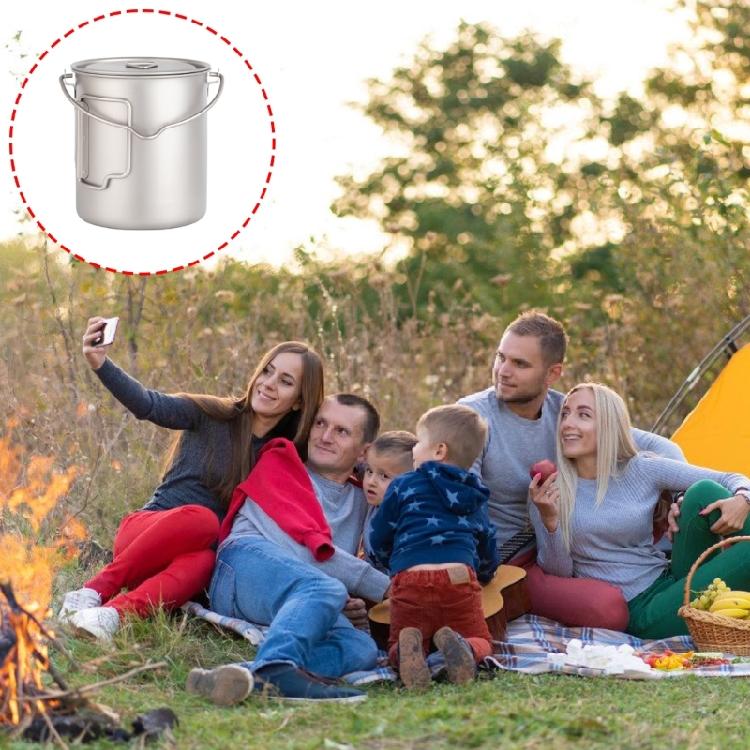 Tragbares Kochgeschirr mit großer Kapazität, Rucksack-Kochgeschirr, klappbarer Griff, Abendessen, Hängetopf für Outdoor-Aktivitäten