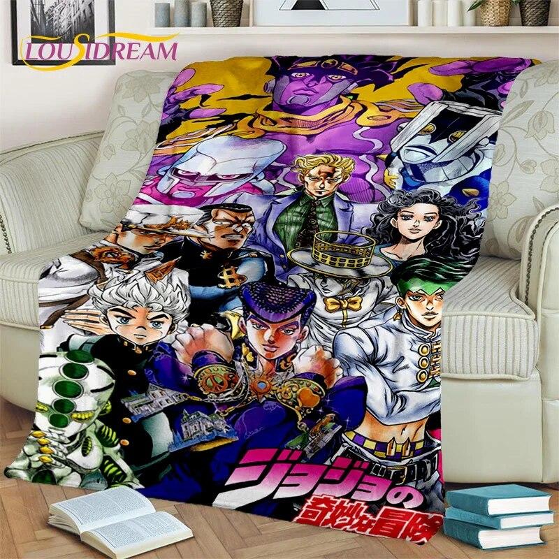 Jojo Bizarre Adventure Cartoon Anime Decke, weiche Überwurfdecke für Zuhause, Schlafzimmer, Bett, Sofa, Picknick, Reisen, Büro, Decke, Kind