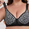 Women's Large Size Printed Front Buckle Bra Comfortable Breathable Vest Underwear