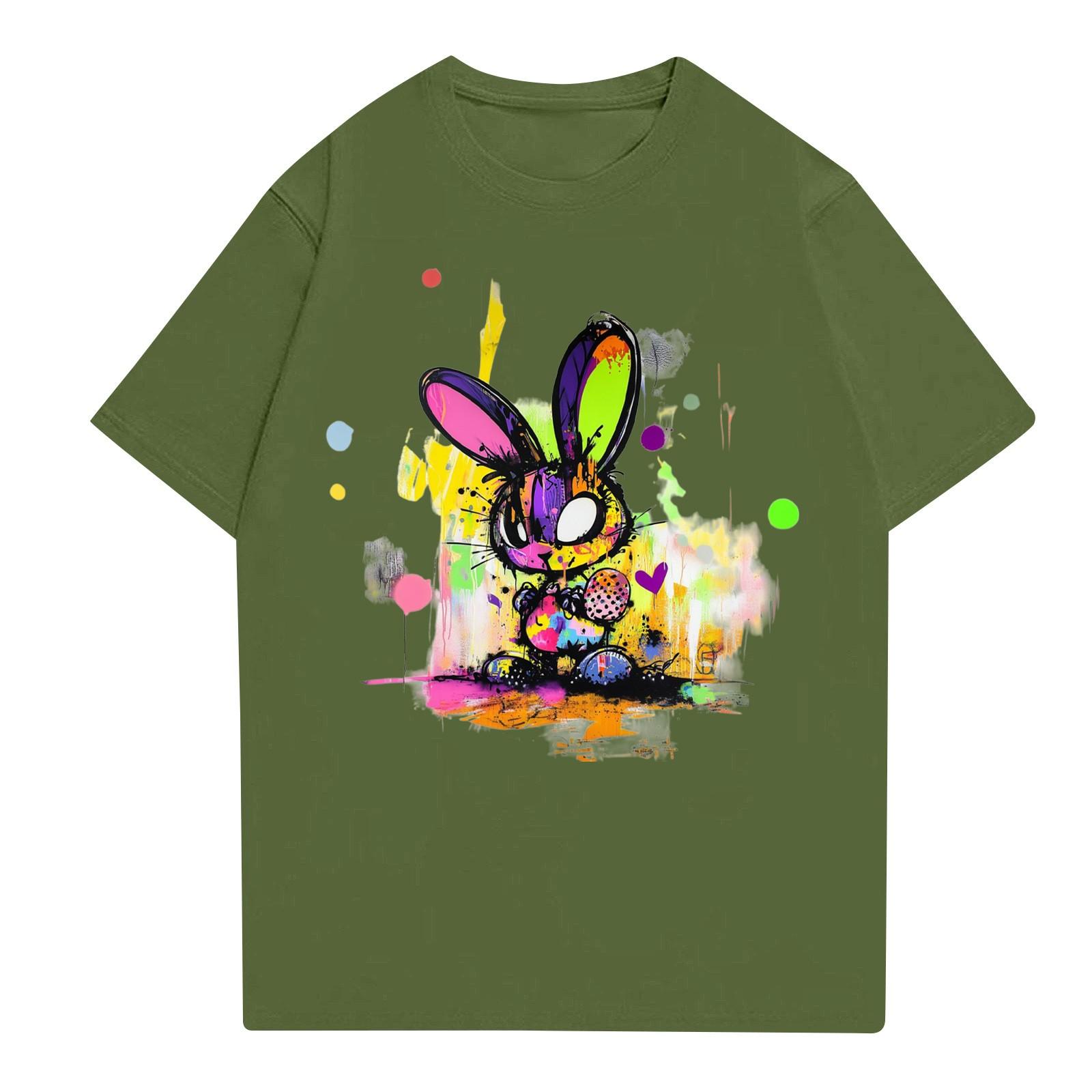 

Женская повседневная футболка с круглым вырезом и короткими рукавами с принтом L армия зеленый