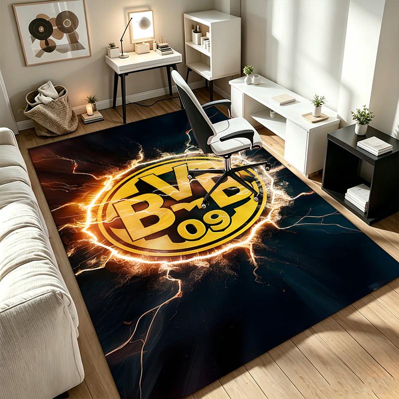 Borussia Dortmund A rug suitable for office chair areas living rooms and computer desks perfect for home offices and an ideal holiday gift