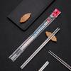 Stainless Steel Chopsticks Non-slip Household Hotel Canteen Full Round Chopsticks Laser Logo Stainless Steel Metal Chopsticks