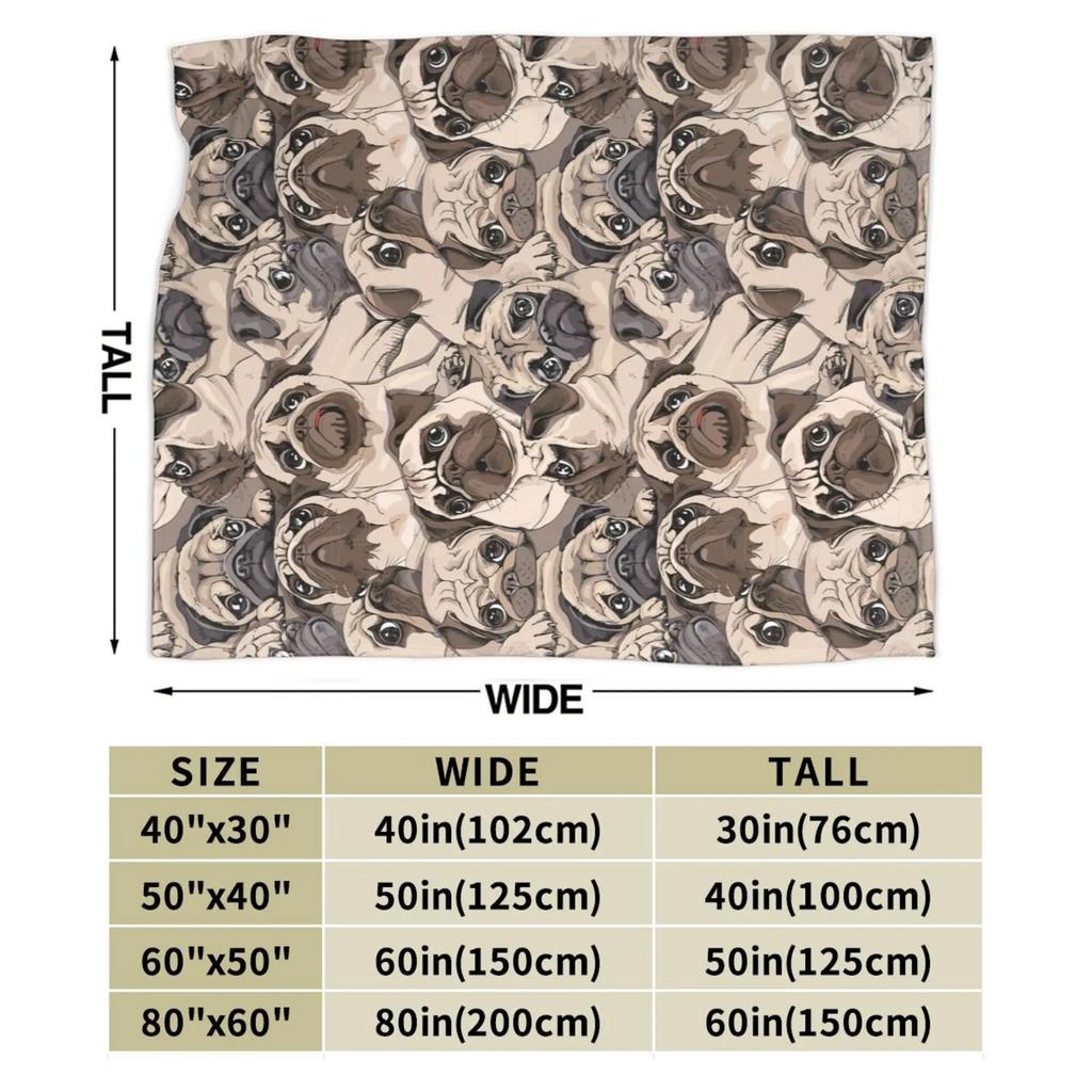 Funny Puppy Dog Throw Blanket Super Soft Micro Flannel Fleece Bed Blankets Plush Lightweight Fluffy Throws Home Decorative
