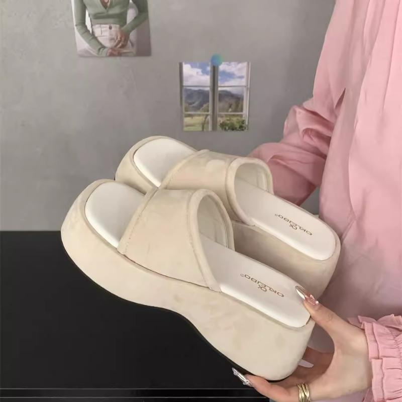 Damenschuhe Damen Hausschuhe Outdoor Pantoletten Plateau 2025 Sommer Skandalschuhe Damen Hausschuhe Plateau Pantoletten